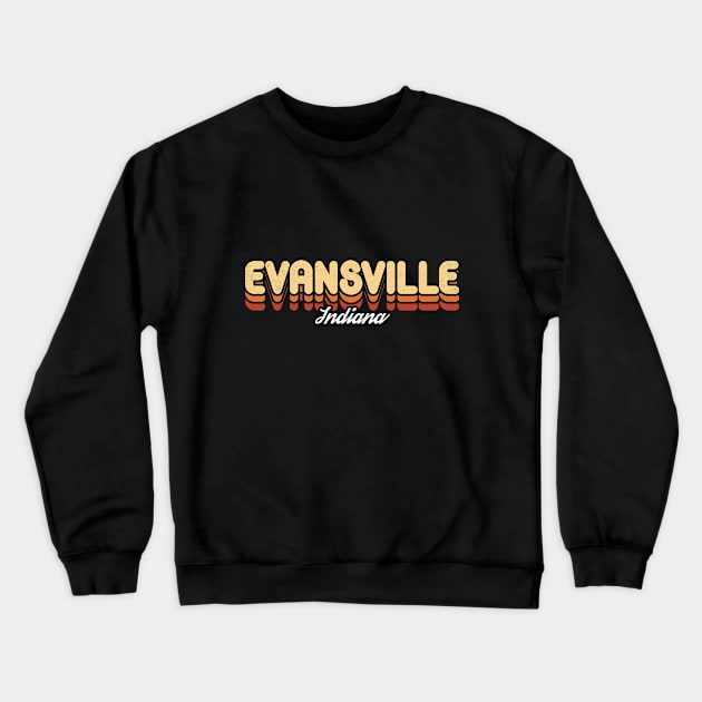 Retro Evansville Indiana Crewneck Sweatshirt by rojakdesigns